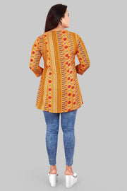 Elakshi Mustard Rayon Short Kurti