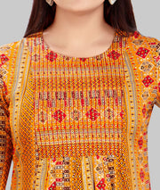 Elakshi Mustard Rayon Short Kurti