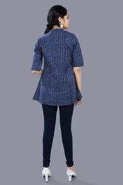 Elif Navy Blue Cotton Short Kurtis