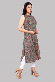 Faizah Black & Maroon Cotton Sleeves Kurti