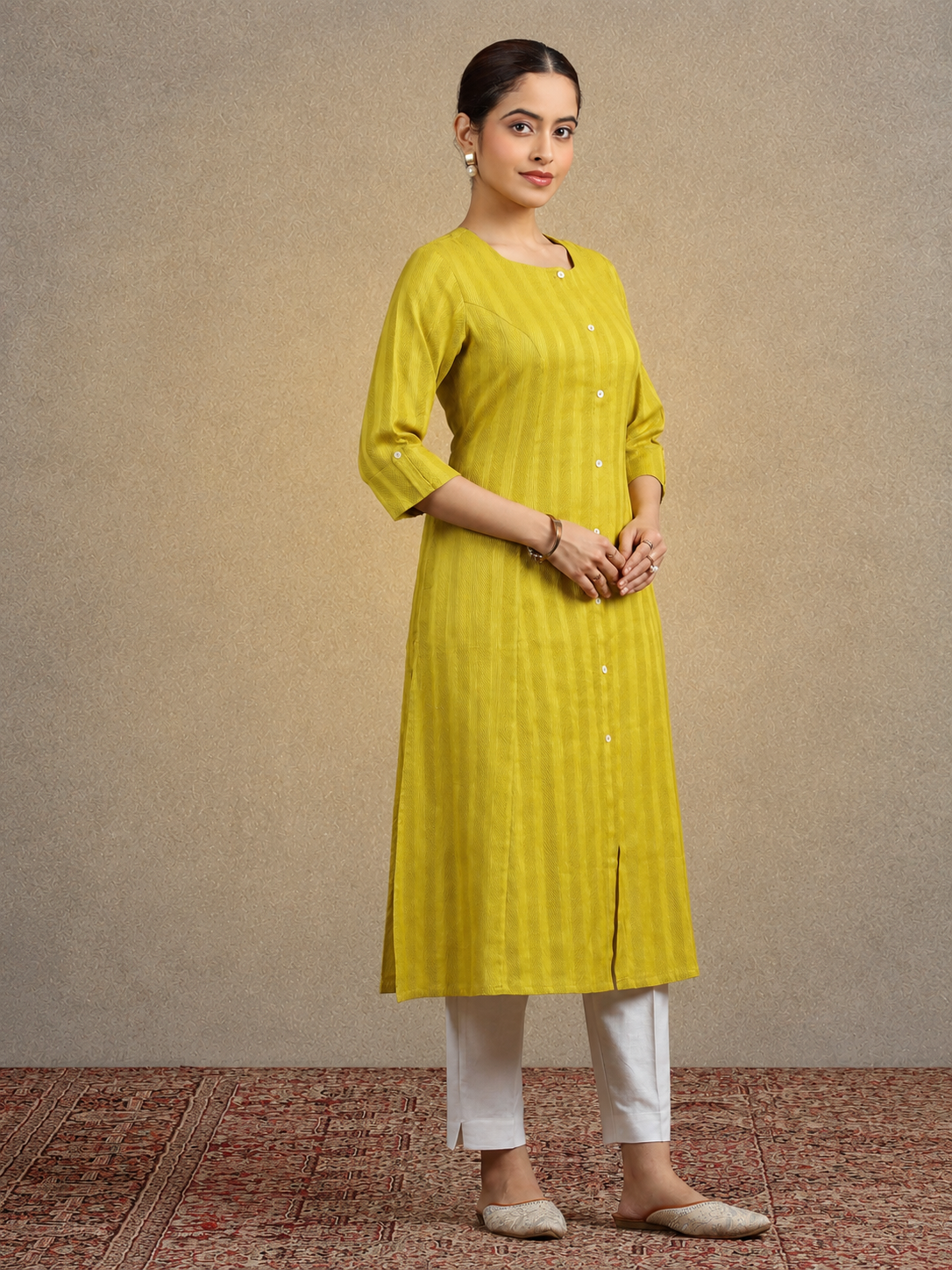 Light Green Pure Cotton Straight Kurta