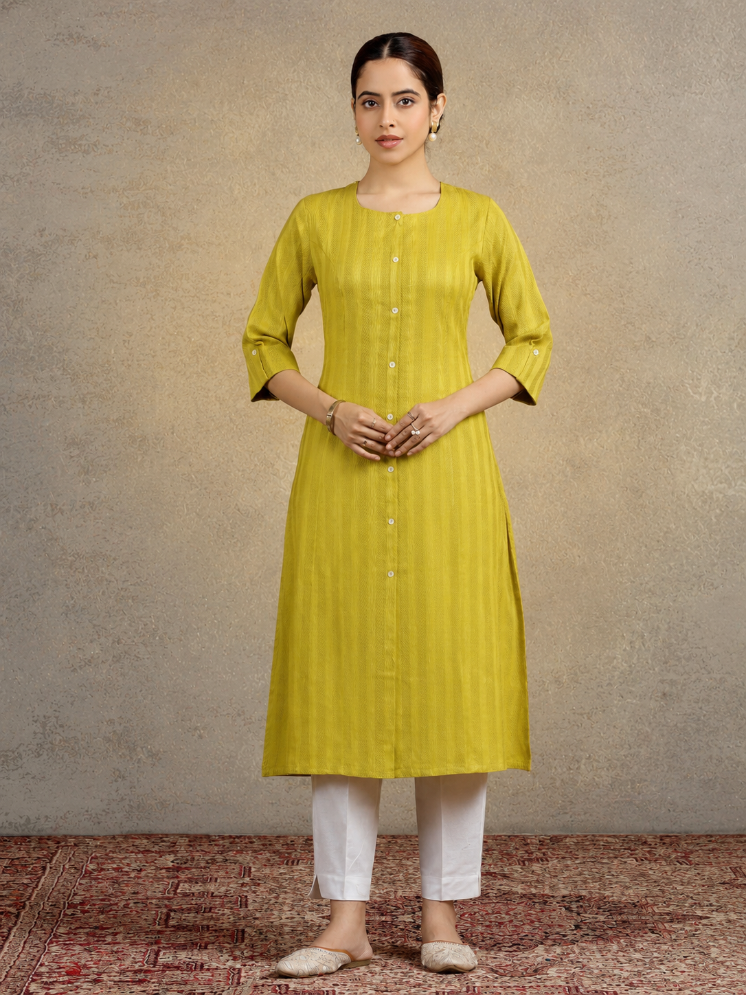 Light Green Pure Cotton Straight Kurta