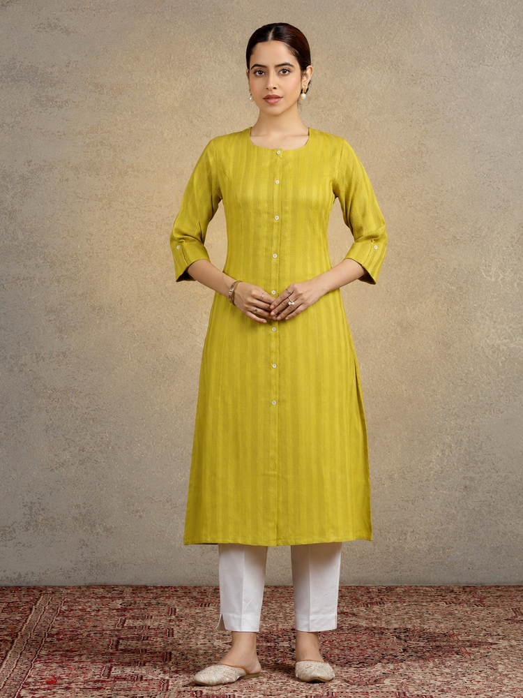Light Green Pure Cotton Straight Kurta