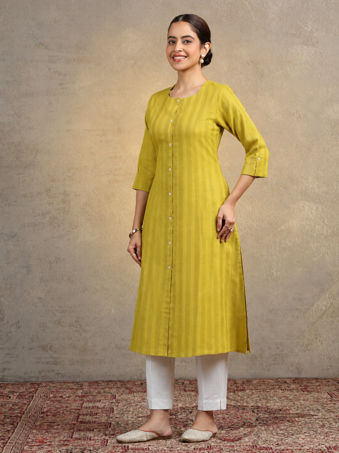 Light Green Pure Cotton Straight Kurta