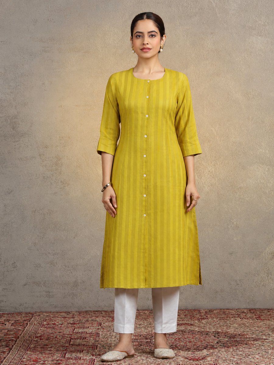 Light Green Pure Cotton Straight Kurta