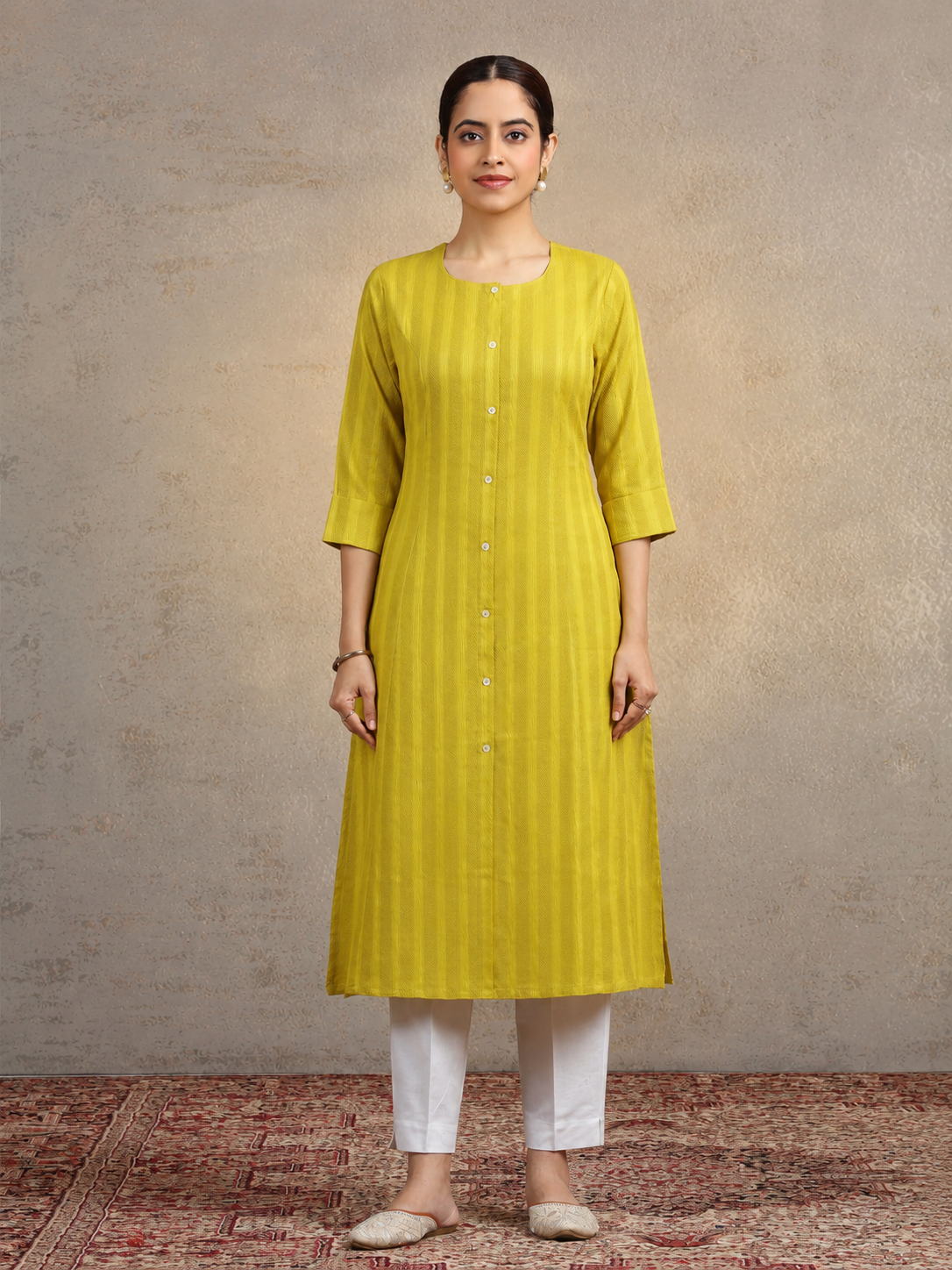 Light Green Pure Cotton Straight Kurta