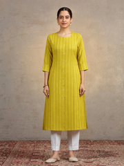 Light Green Pure Cotton Straight Kurta