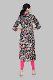Chaitaly Beige & Black Jaipuri Cotton Printed Kurti
