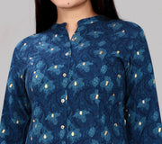 Haiza Navy Blue Rayon Short Kurtis