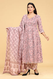 Harshali Light Purple Jaipuri Cotton Suit Sets