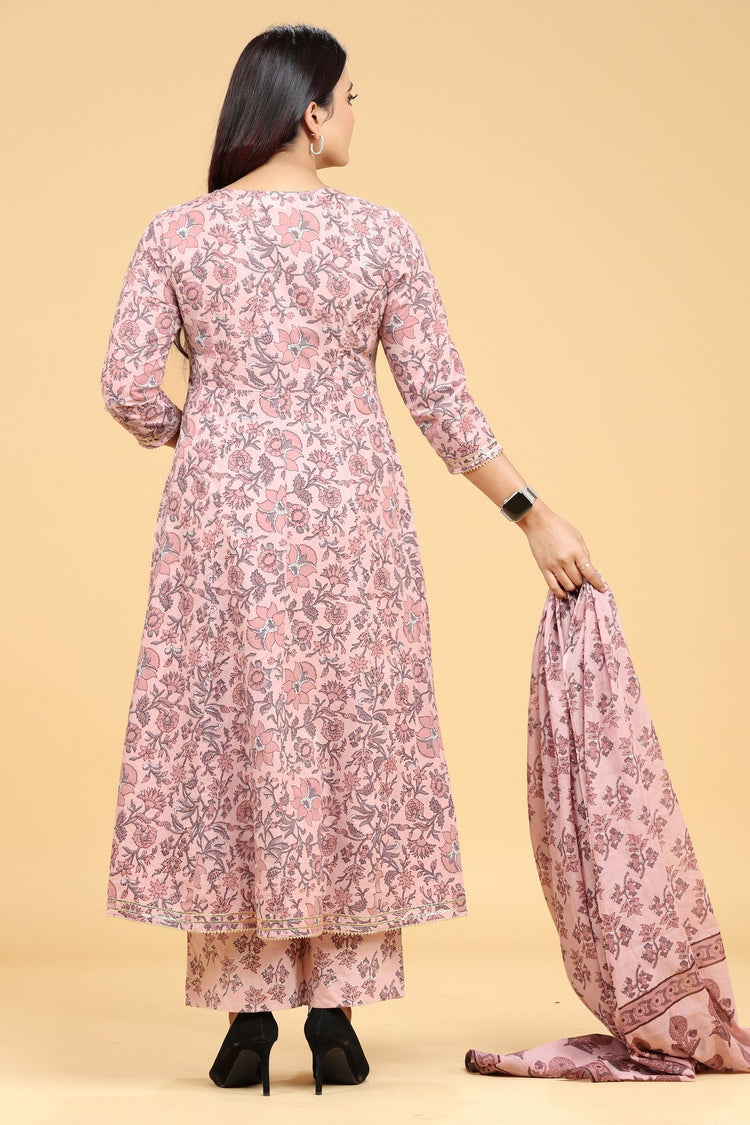 Harshali Light Purple Jaipuri Cotton Suit Sets