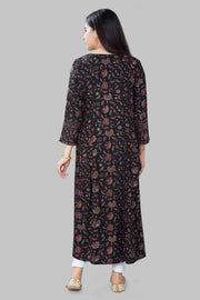 Irsa Black Rayon A-Line Kurta