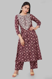 Jahara Light Purple Cotton Kurta With Pant Set