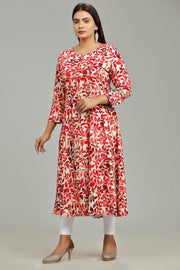 Jahnavi Maroon Rayon A Line Kurti