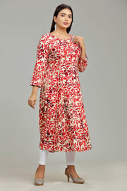 Jahnavi Maroon Rayon A Line Kurti