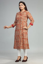 Jasmit- CC70 Rust Jaipuri Cotton Kurta