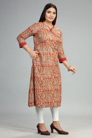 Jasmit- CC70 Rust Jaipuri Cotton Kurta