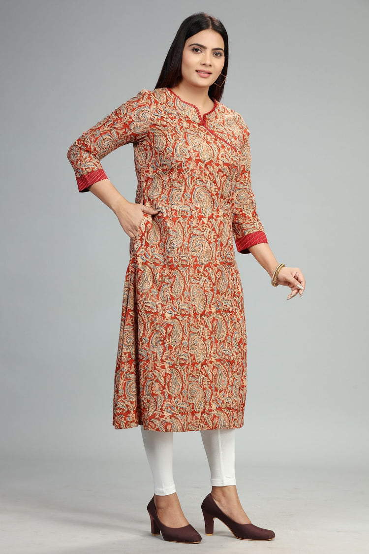 Jasmit- CC70 Rust Jaipuri Cotton Kurta
