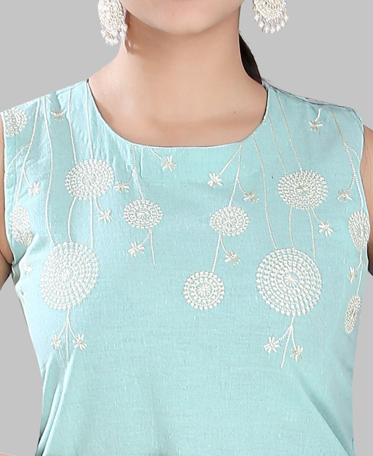 Jazeera Aqua Rayon Kurta With Pant Set