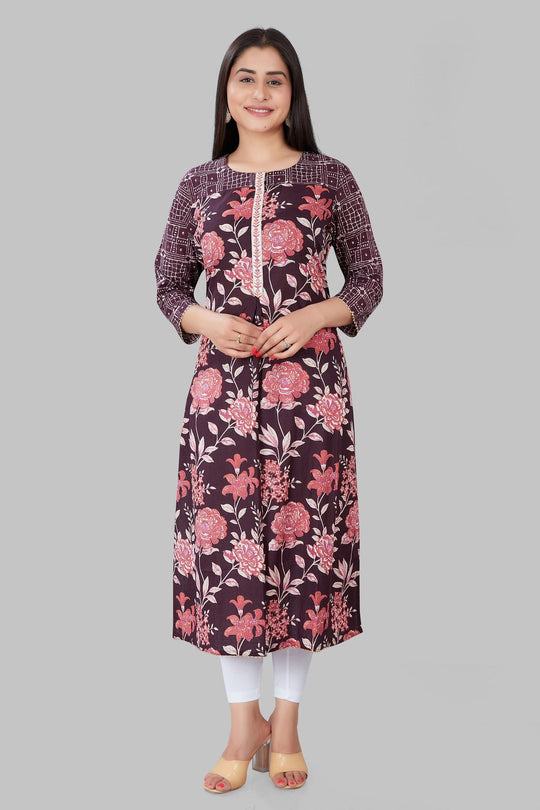 Jazeera Light Purple Cotton A-Line Kurta