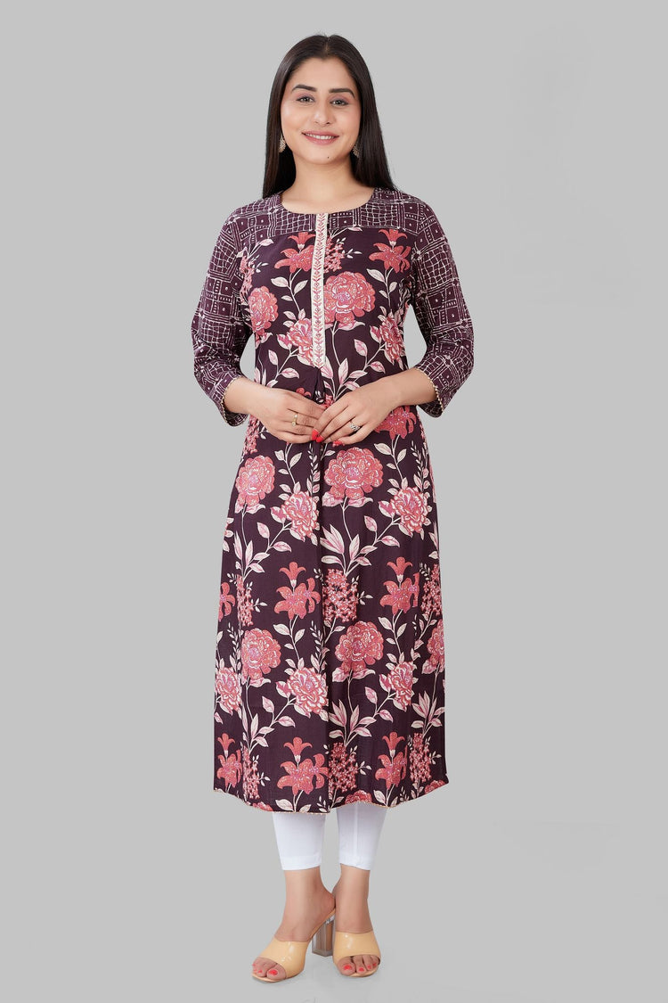 Jazeera Light Purple Cotton A-Line Kurta