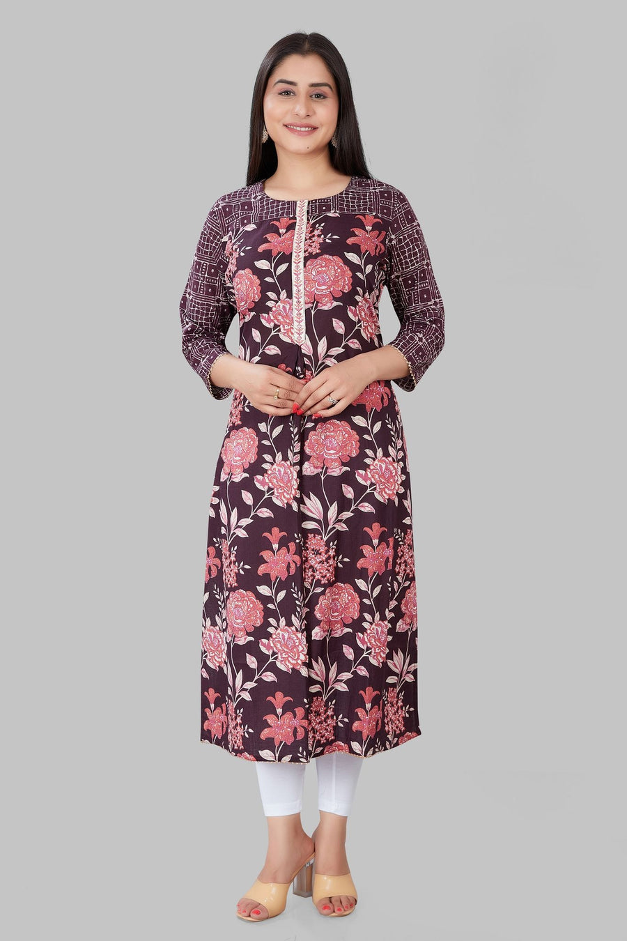 Jazeera Light Purple Cotton A-Line Kurta