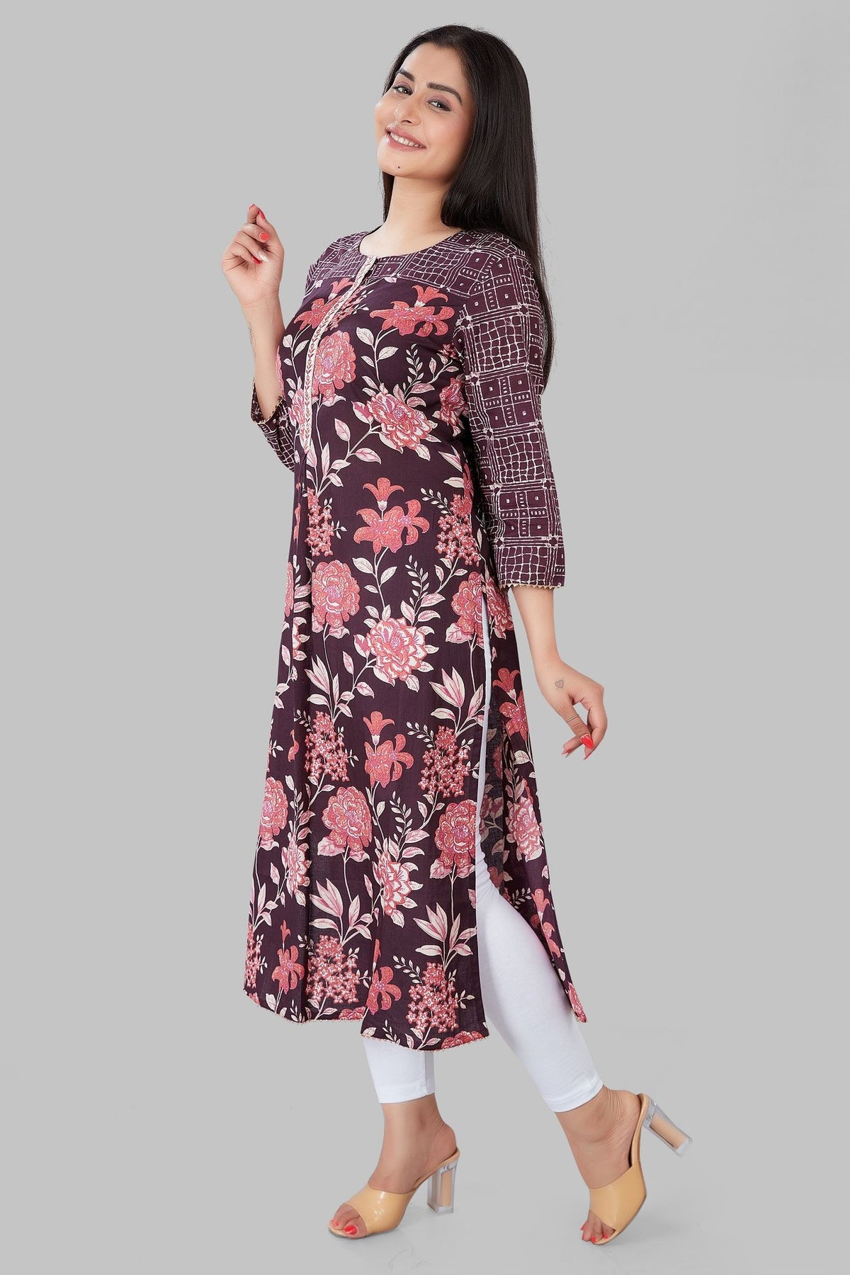 Jazeera Light Purple Cotton A-Line Kurta