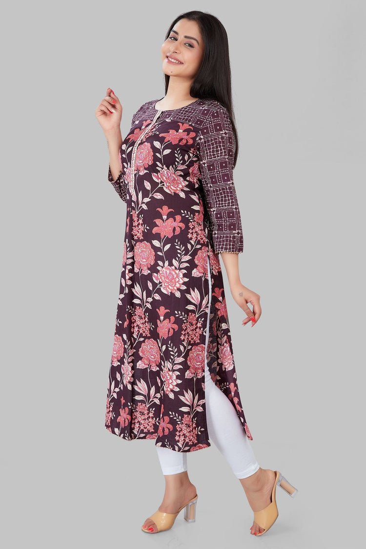 Jazeera Light Purple Cotton A-Line Kurta