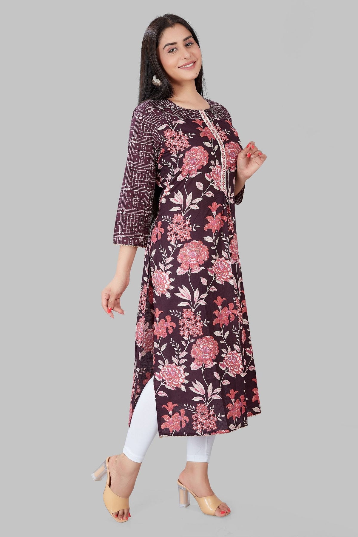 Jazeera Light Purple Cotton A-Line Kurta