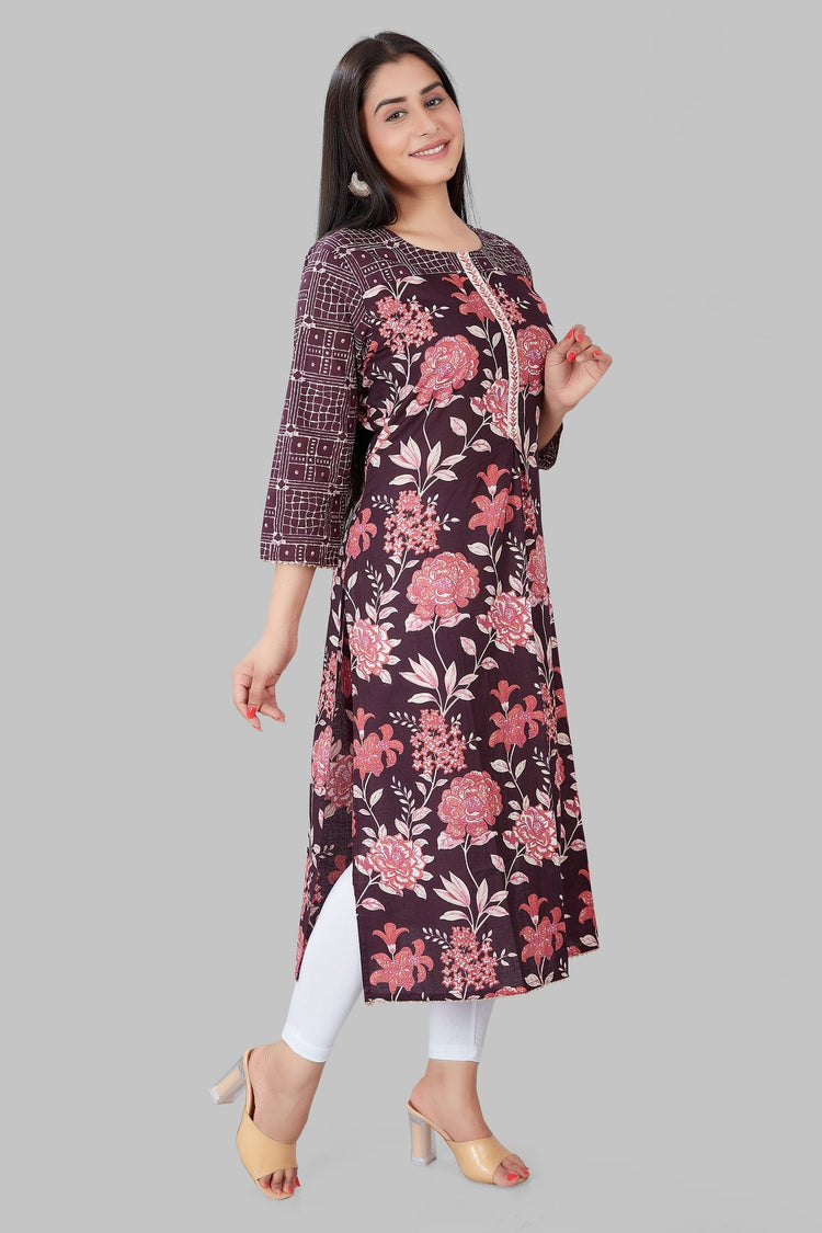 Jazeera Light Purple Cotton A-Line Kurta