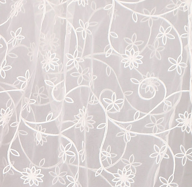 D6 Off White Embroidered Dupatta
