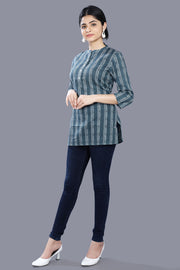 Kiraz Navy Blue Cotton Short Kurtis