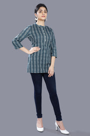 Kiraz Navy Blue Cotton Short Kurtis