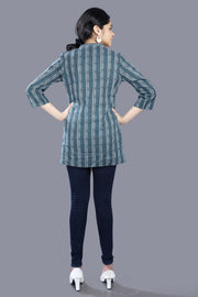 Kiraz Navy Blue Cotton Short Kurtis