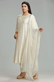 Latika Cream Cotton Silk Embroidered Suit Set
