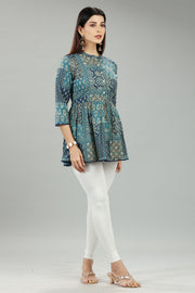 Leela Multicolour Jaipuri Cotton Short Kurti