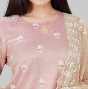 Lubena Light Peach Banarasi Tissu Suit Sets