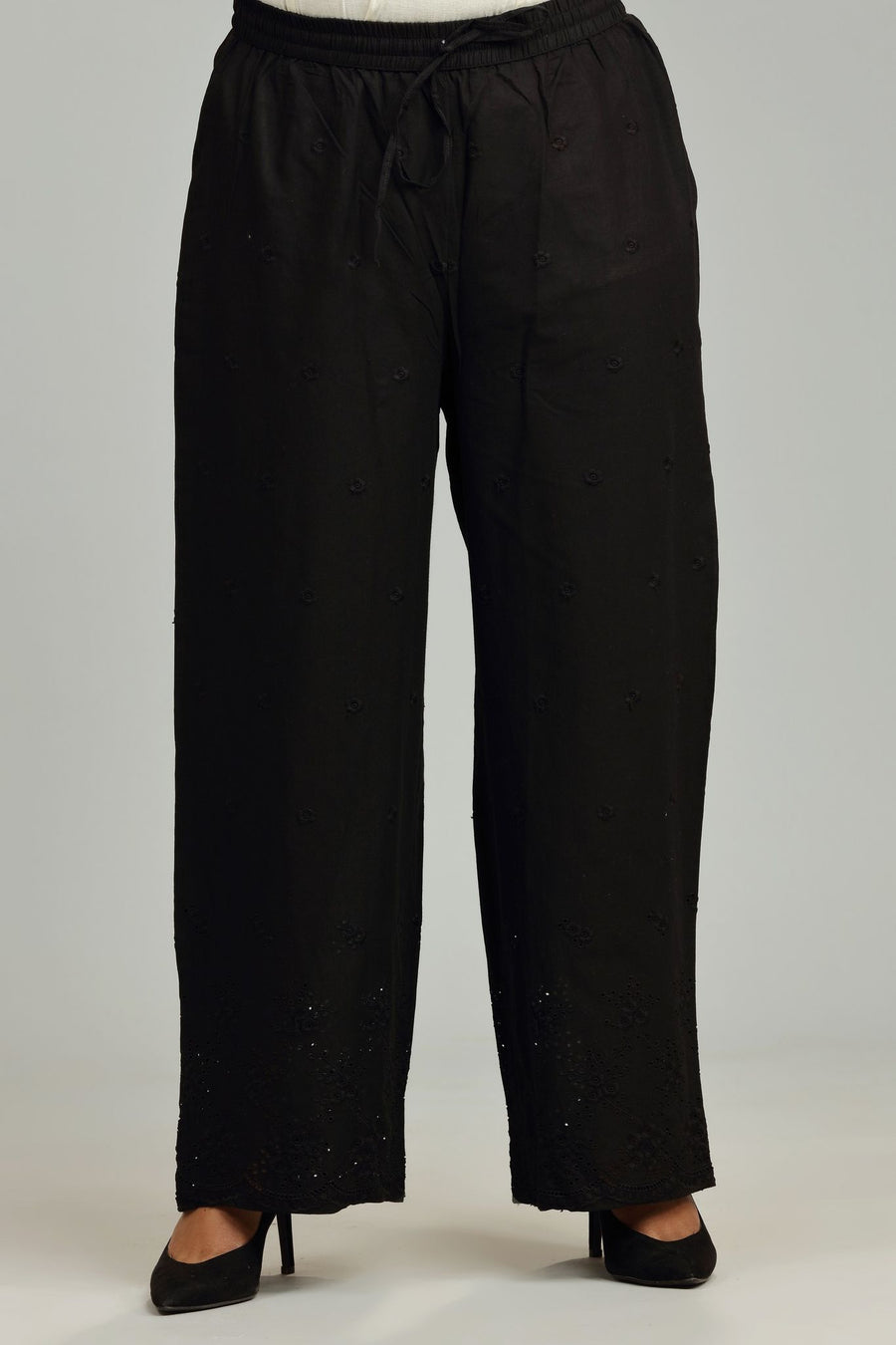 Black Cotton Palazzo Pants