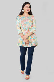 Mahek Multicolour Rayon Short Kurtis