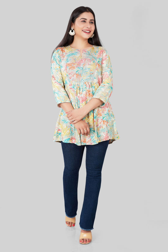 Mahek Multicolour Rayon Short Kurtis