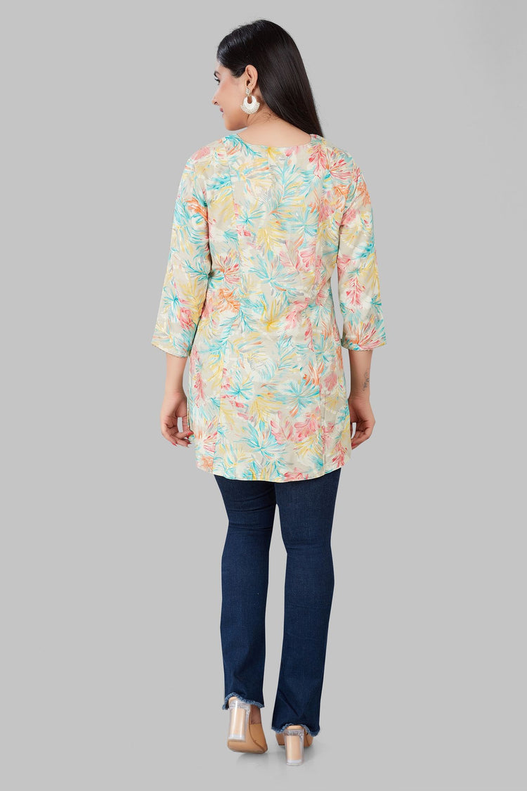Mahek Multicolour Rayon Short Kurtis