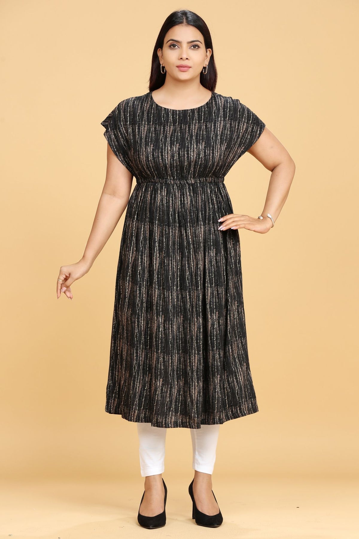 Mahfuzah Black Rayon Party Gown