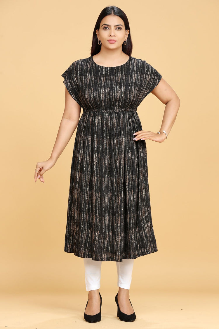 Mahfuzah Black Rayon Party Gown