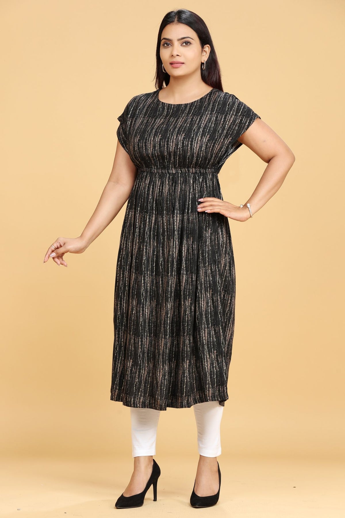 Mahfuzah Black Rayon Party Gown