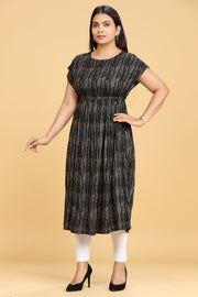 Mahfuzah Black Rayon Party Gown