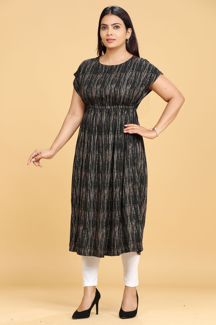 Mahfuzah Black Rayon Party Gown