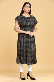 Mahfuzah Black Rayon Party Gown