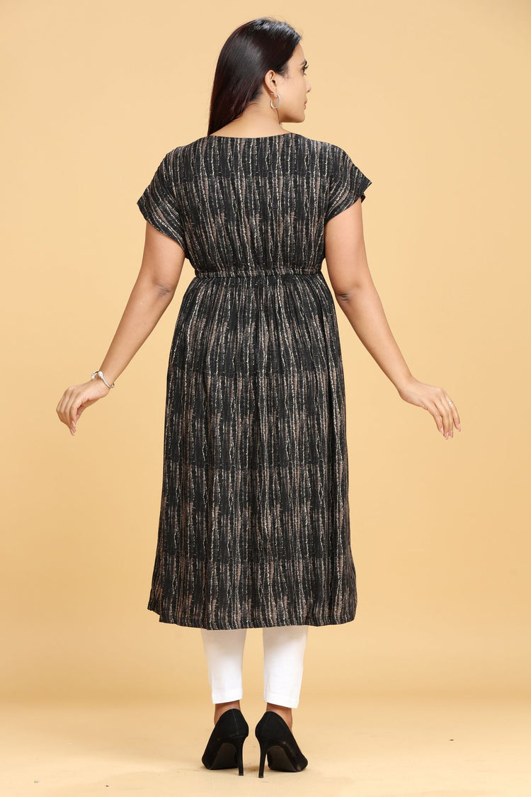 Mahfuzah Black Rayon Party Gown