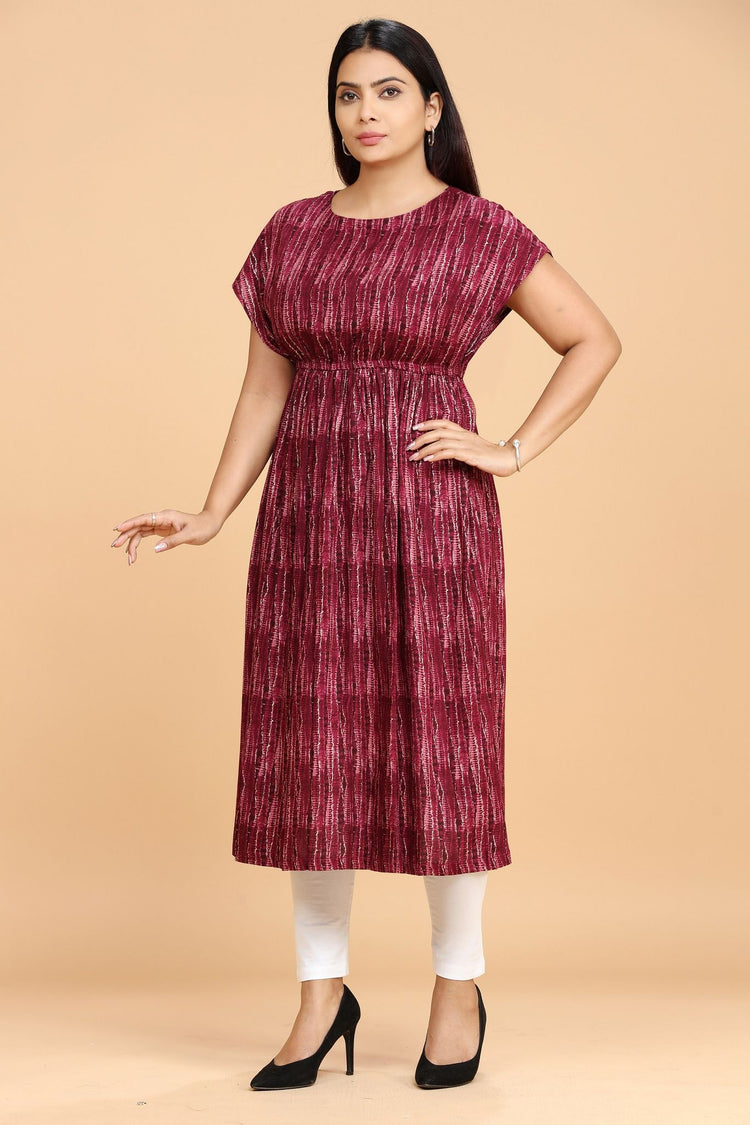 Mahfuzah Purple Rayon Party Gown