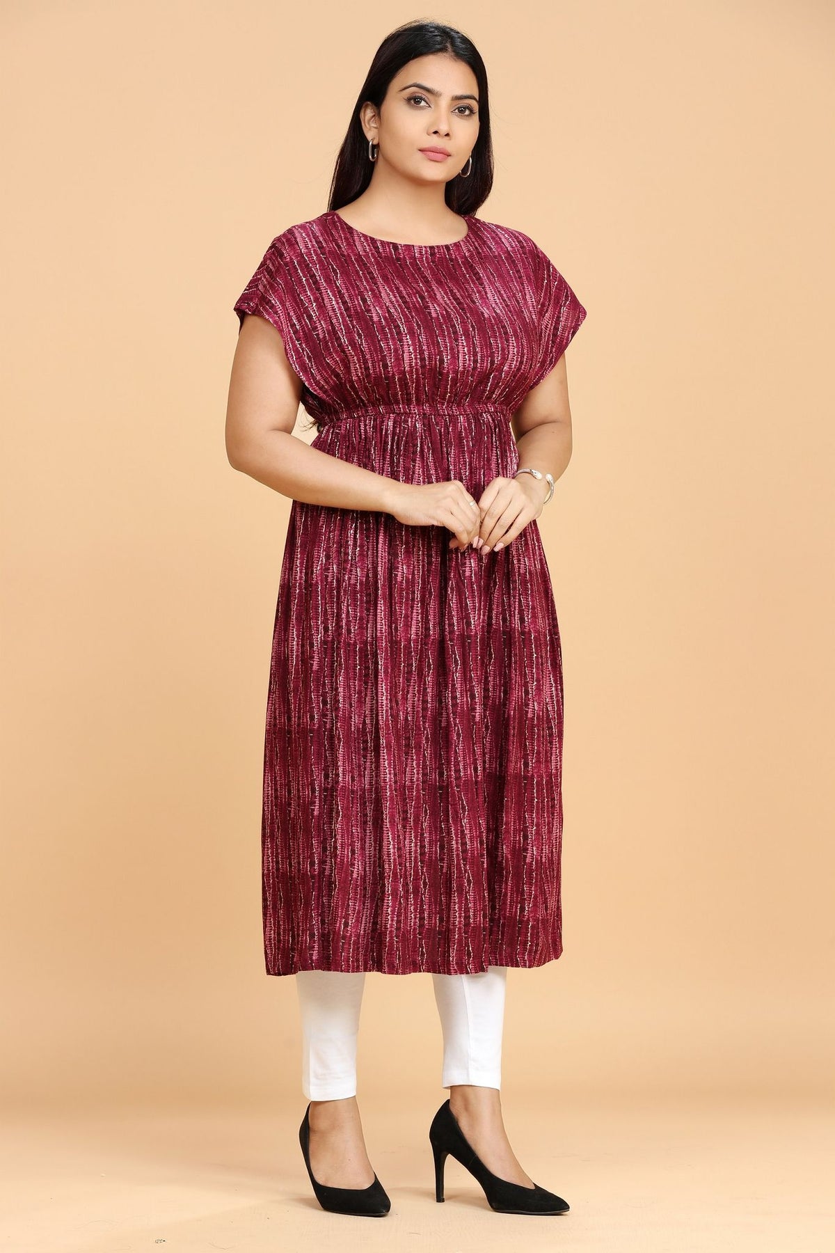 Mahfuzah Purple Rayon Party Gown